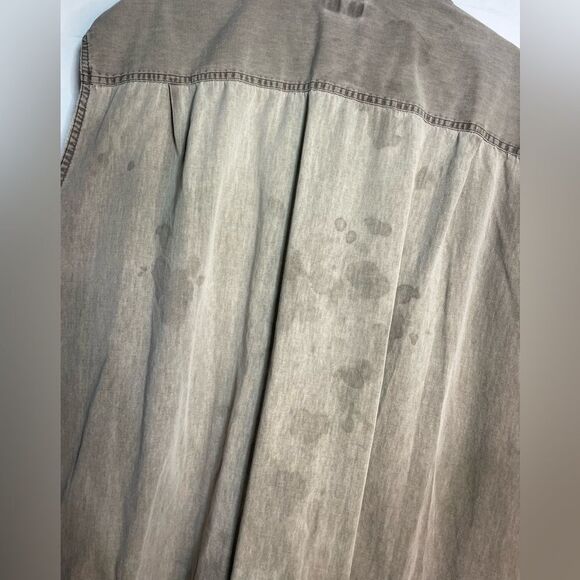 5 for $25🔥St. John's Bay Sleeveless Brown Button Front Shirt 3XL Tall - Picture 5 of 6